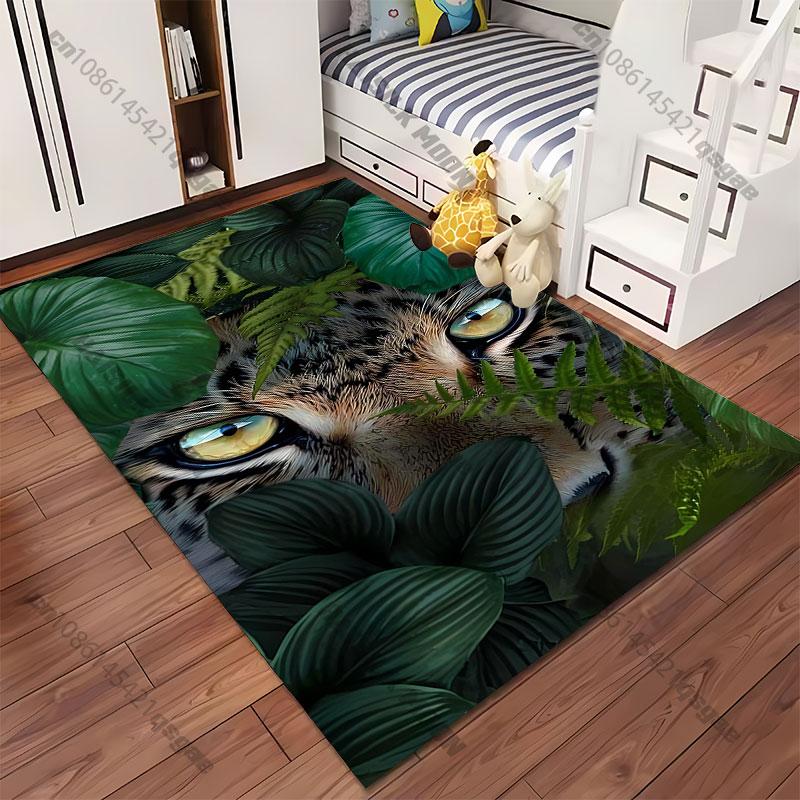 Predatory animal hidden in foliage carpet Yoga living room room decor children's crawling mat doormat area rug games mat