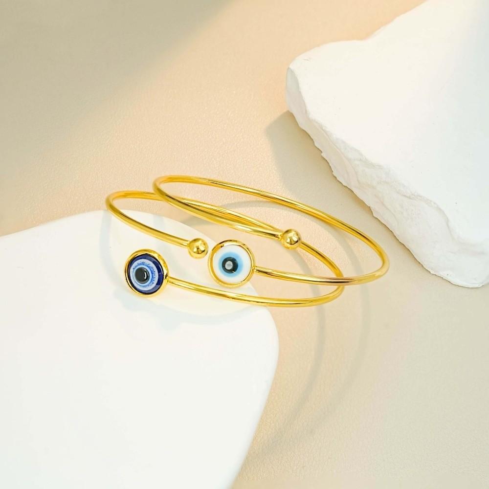 Gothic Demon Eye Bracelet Zinc Zinc Alloy Blue Eye Ring Unique Adjustable Creative Bangle  Music Festival