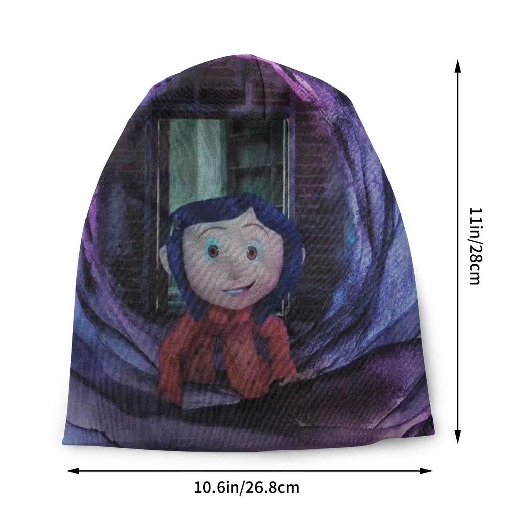 Coraline Other World Horror Film Bonnet Femme Fashion Knitted Skullies Beanies Caps Women Unisex Winter Warm Slouchy Beanie Hats