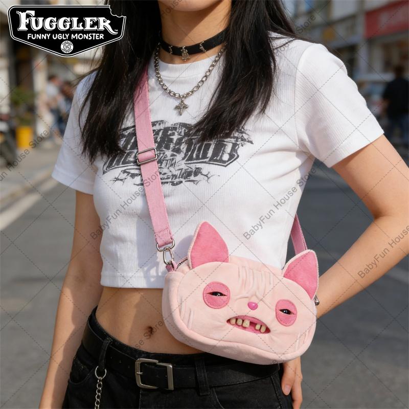Bolsa Cruzada de Peluche de Gato Sphynx Feo Lindo Dientes Divertidos Muñeco Raro Bolso de Hombro Juguete Peculiar Regalo