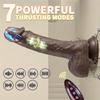 Dildo vibratore realistico da 8,66 pollici - 7 modalità telescopiche 9 modalità di spinta, stimolazione vibrante del punto G, funzione riscaldata, forte ventosa