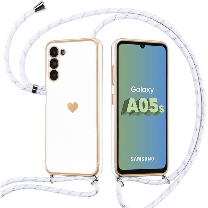 Coque - BOOLING - pour Samsung Galaxy A05s - Antichoc - Silicone - Motif Cœur Blanc