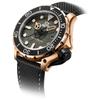 M2Z Diver 200 Sticlă Safir Curea Neagră Cadran Gri Automatic 200-008 200M Ceas Bărbătesc
