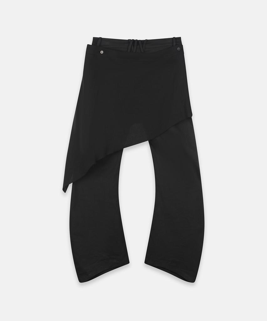 Nash Detachable Layered Skirt Pants Black