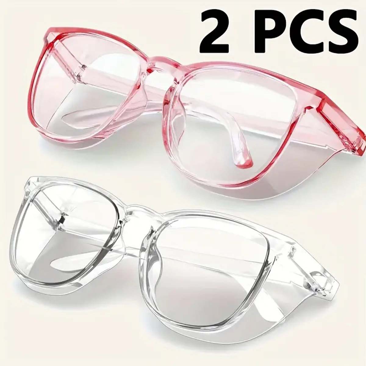 

2 Pack Stylish Anti-fog Safety Glasses for Women, Blue Light Blocking Protective Goggles Eye Protection Glasses