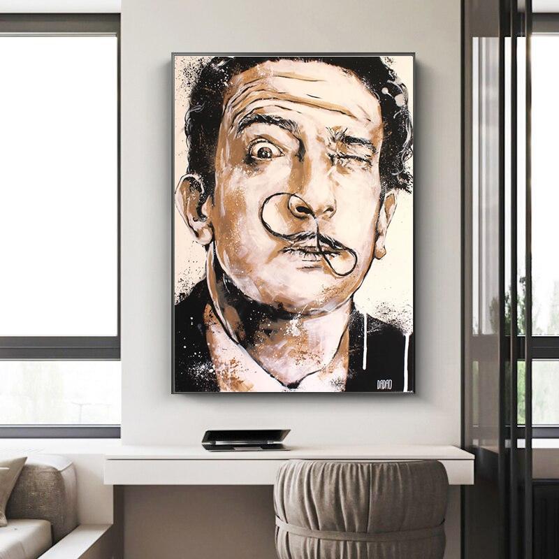 Abstraktní graffiti Dali Art Obrazy na plátně Portrét na obličej Plakát a tisk Nástěnné obrazy do obývacího pokoje Nástěnná dekorace Cuadros