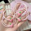 Charming Pink Strawberry Hair Tie: Sweet Elastic Accessory for Students, Couples, Best Friends, or Gift.