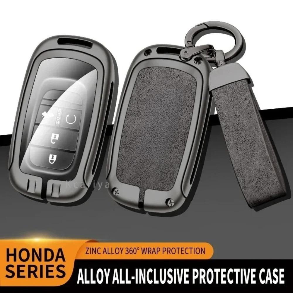 Zinc Alloy Car Key Case Cover for Honda HRV Protective Keychain Key Bag Set Keyless Personality Style Interior Accessorie