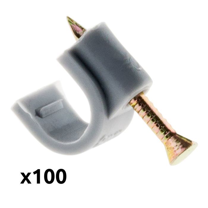Lot de 100 crochets de fixation Ø10mm - Gris - Zenitech