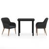 3 Piece Outdoor Dining Set with Cushions Black