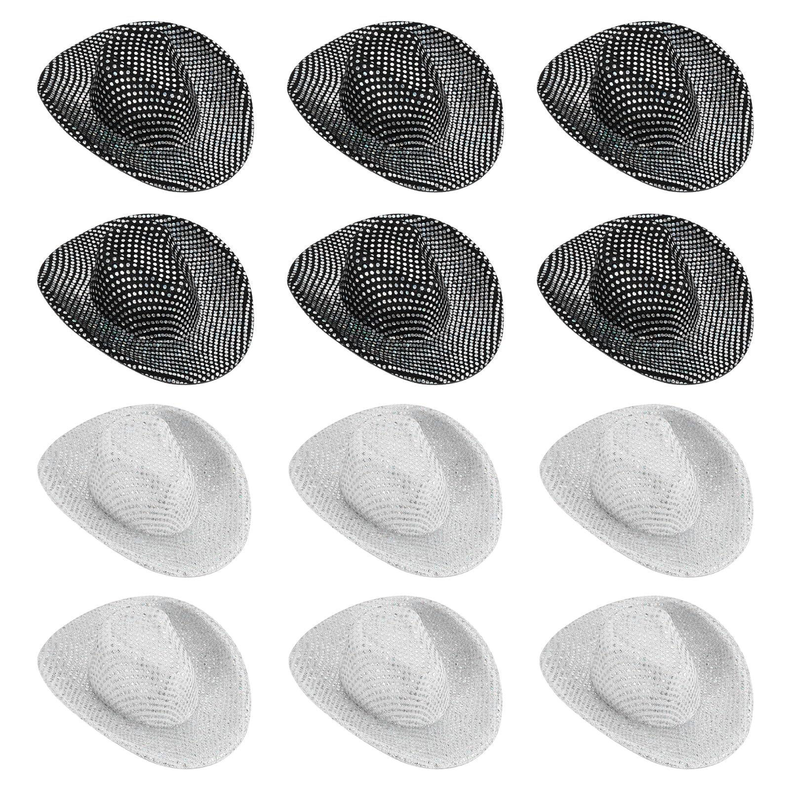 

PATIKIL Mini Cowboy Hats, Pack of 12, Craft Party Decorations for Dolls, Pets, and Costumes, Glitter Dot Style, WhiteBlack