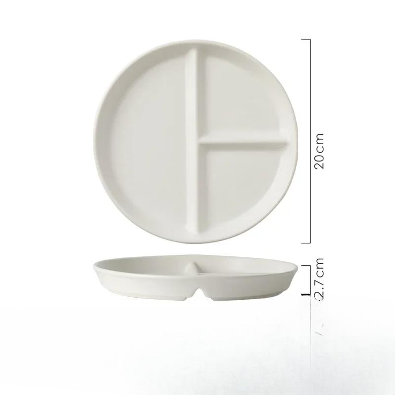 

Тарелка для низкокалорийной еды, разделенная на три круглых сектора, керамическая тарелка, завтрак для взрослых и детей, тарелка для фруктов для похудения