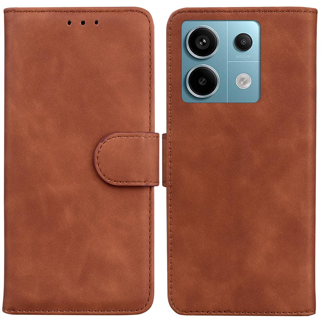 For Xiaomi Redmi Note 13 Pro 5G/Poco X6 5G Case Wallet Stand Solid Color Leather Phone Cover