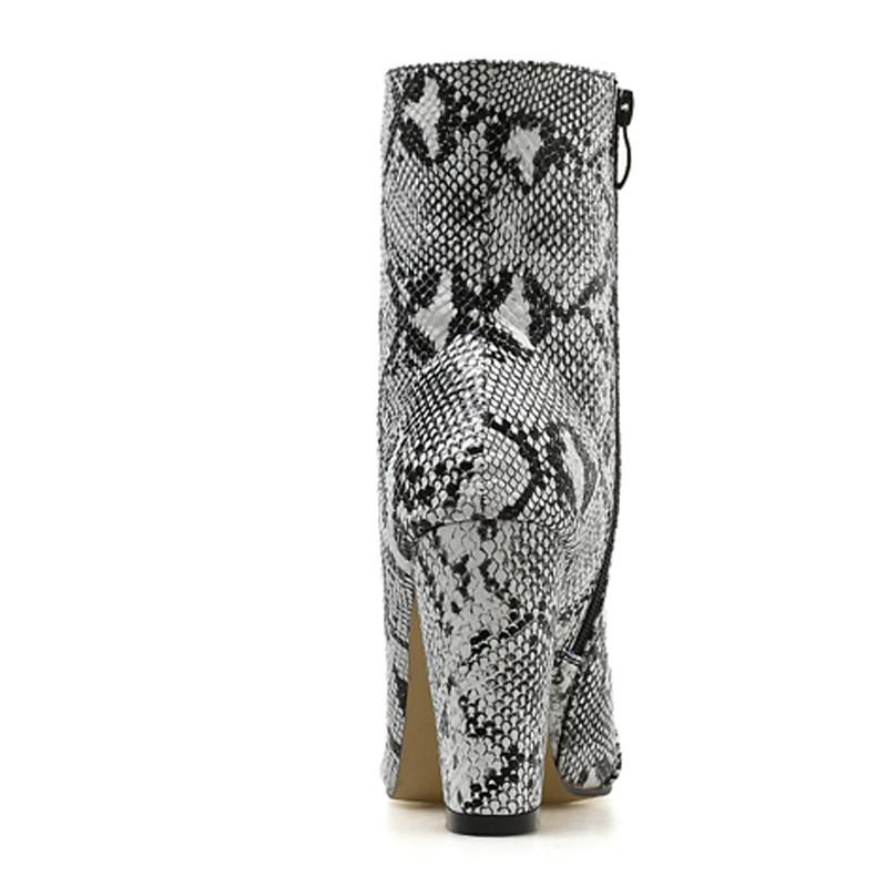 Compre Zipper Women Boots Cobra Imprimir Botins Botas de Salto Quadrado  Salto De Dedo Pontiagudo Senhoras Sapatos Sexy barato — frete grátis,  avaliações reais com fotos — Joom