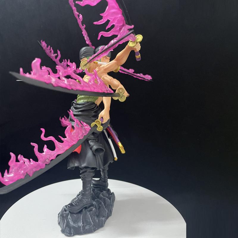 40cm One Piece Swordsman Nine Knives Flow Solon Activity Doll Statue Anime Small Statue PVC Model Doll Collection Toy Gift Child