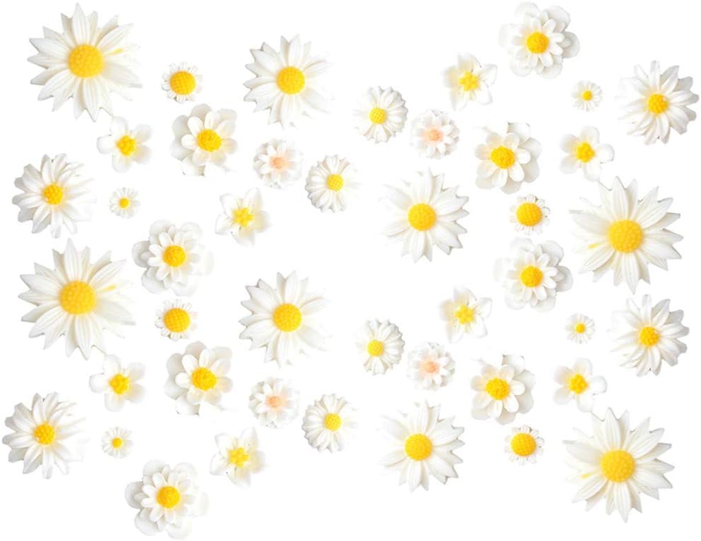 11pcs DIY Daisy Flower Charms Decoration For Art Projects Soft And Durable Flatback Cabochon DIY белый