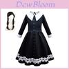 Mercredi Addams Robe Sac Perruque Costume Cosplay Filles Fête de Noël