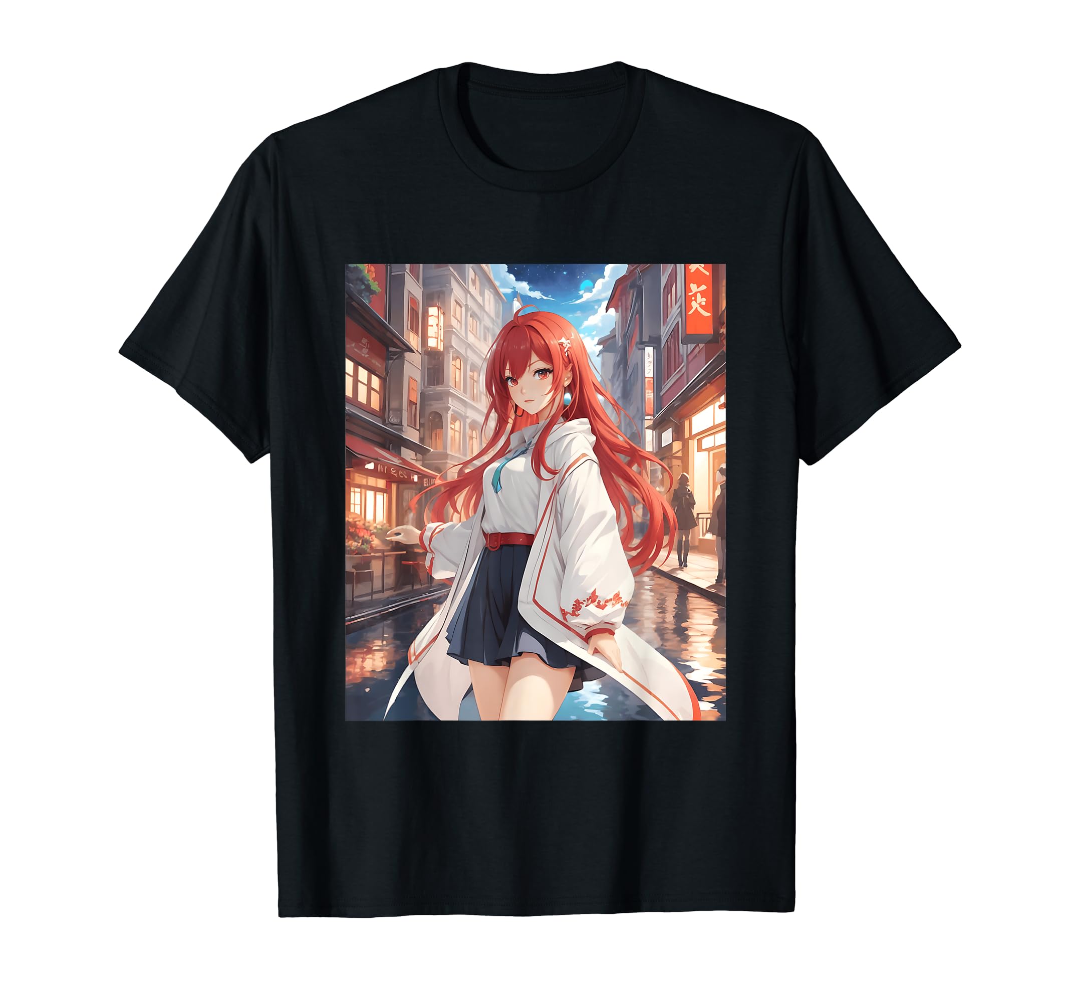 

Anime Waifu Print Girl, Manga, Aesthetic, Cute, Japanese, T-Shirt чорний