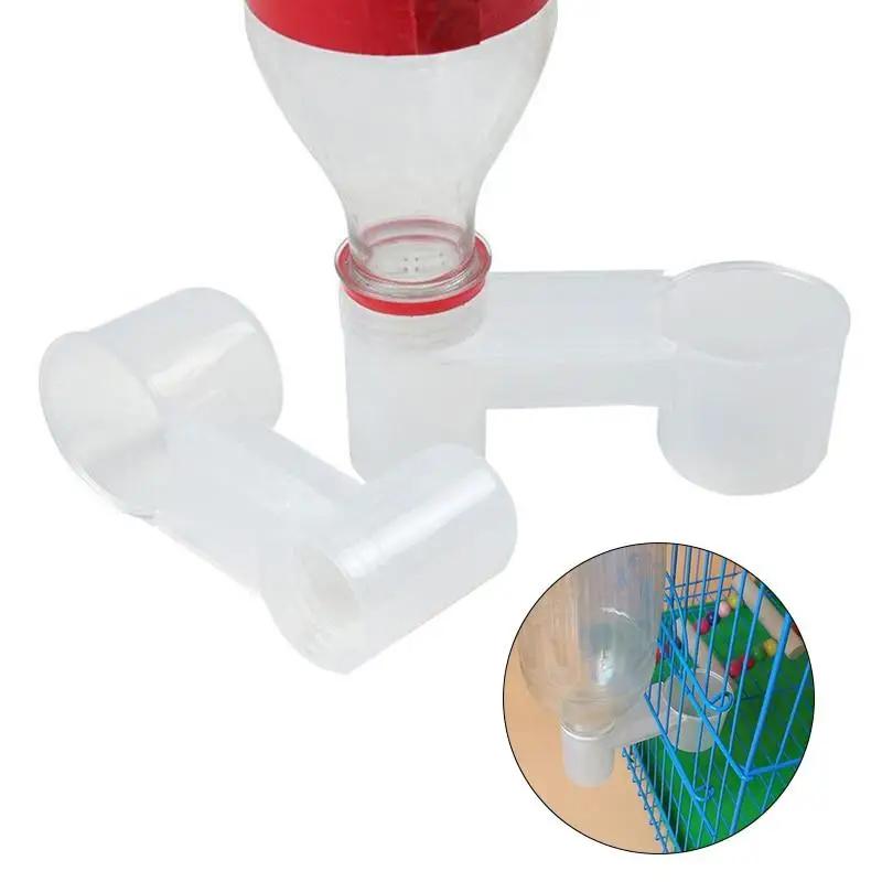 Plastic Pet Bird Drinker Feeder Water Bottle Cup Cat Chicken Pigeon Parrot Hamster Double Nozzle Guide for Family Garden.