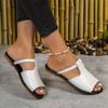 Summer New Arrival Casual Fashion Solid Color Open Toe Slippers Comfortable Non-slip Women's Low Heel Sandals NO:WJ-88