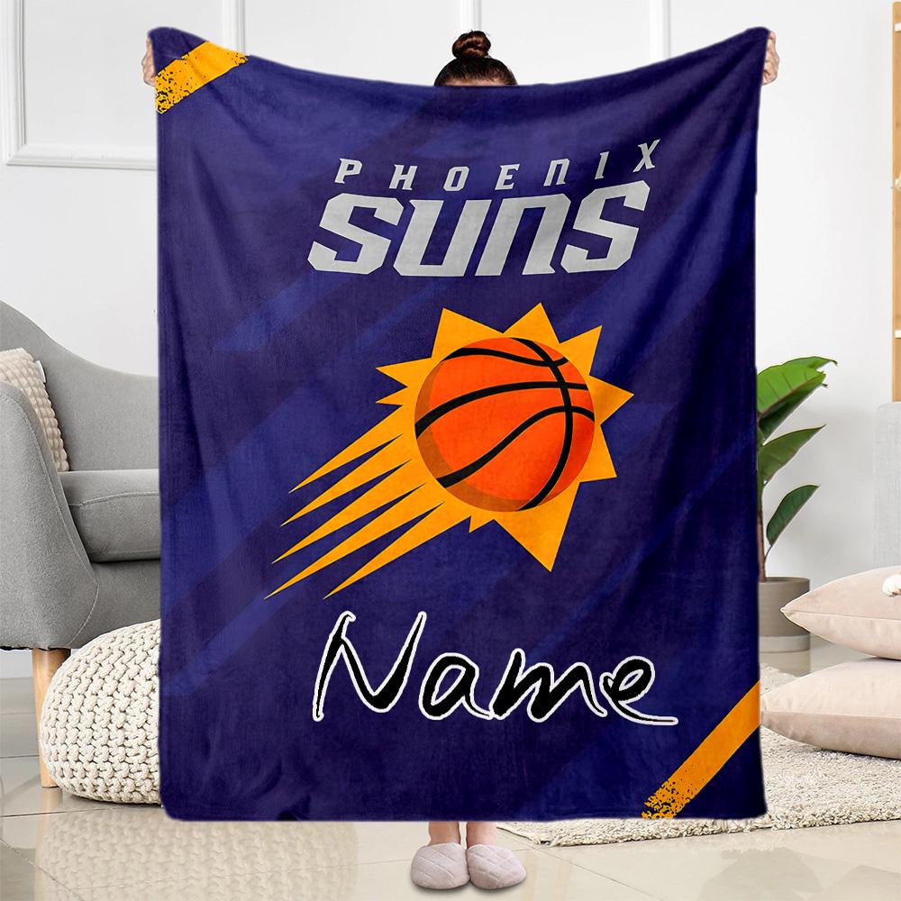 Phoenix Suns Basketball Customize Text Blanket Throw Personalized Blanket Ultra-Soft for Picnics Bed Sofa Living Room for All Occasions