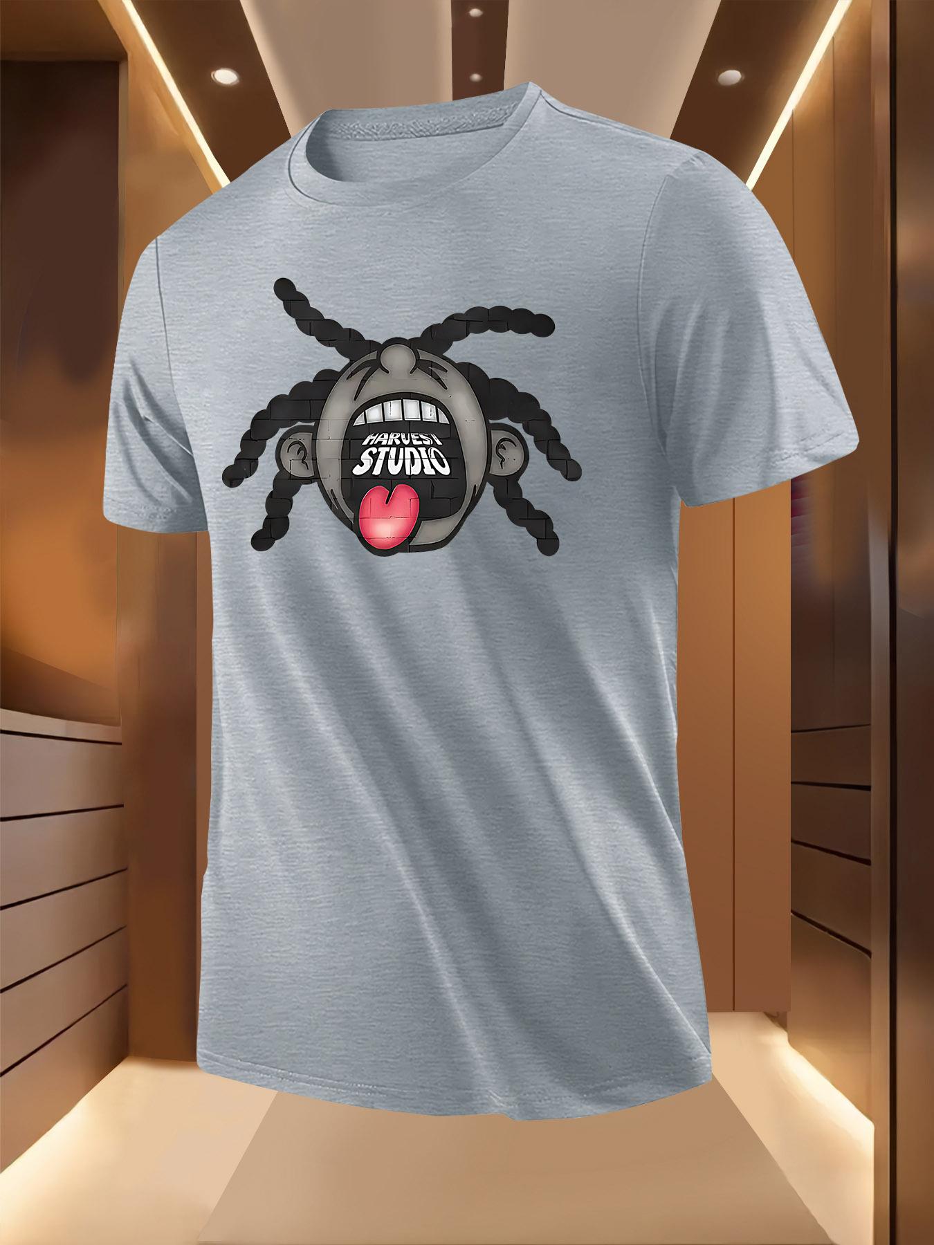 Graphic Tshirt with Edgy Tongue Print - Breathable Lightw... XXXL
