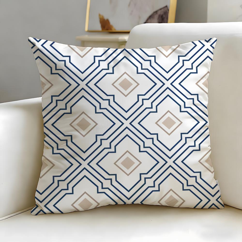 Mosaic Pattern Cushion Cover Soft  EasyWash Pillow Case  Versatile for Couch Bed Travel and Office