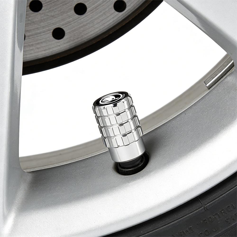 Vbjny0 Car Styling Metal Car Tire Valve Caps Dust Prevention Accessories For For Skoda Octavia MK2 MK3 A7 Fabia Karoq Kodiaq VII Rapid