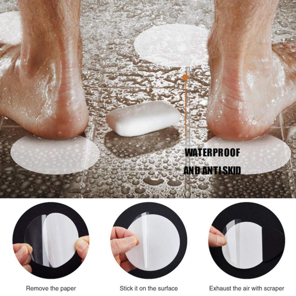 Bathroom Slip Transparent Non-Slip Tape Anti-Slip Strips Shower Stickers Square Round Flower Shaped Antiskid Sticker