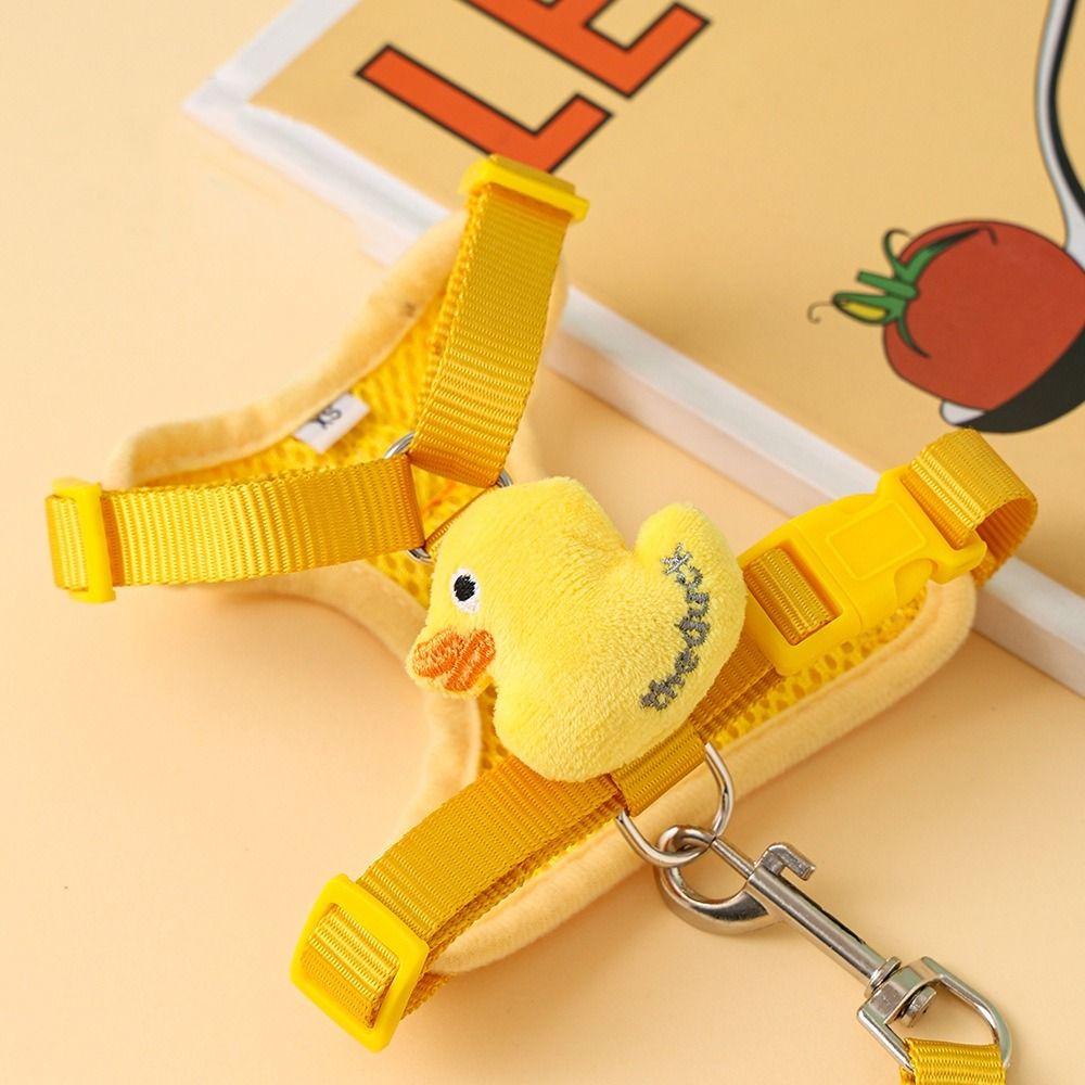 Nylon Cartoon Duck Dog Harness Adjustable Buckle Cartoon Dog Leash Dog Traction Rope  Daily Use