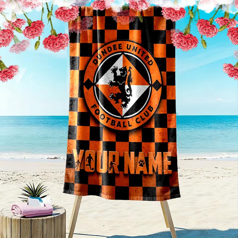 Name Custom Dundee United FC Print Beach Towel, Large Soft Quick Dry Towel for Beach Camping Swimming