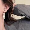 Women's Tassel Drop Feather Pearl Earrings