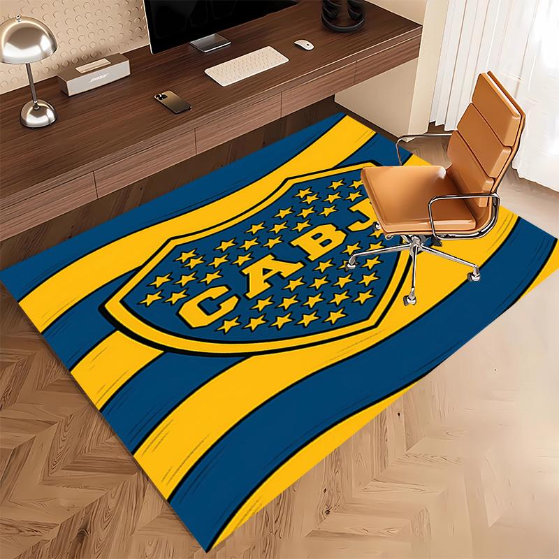 1pc Club Atlético Boca Juniors Print Area Rug - Soft, Washable Non-Slip Indoor Mat, Living Room, Home Office Decorative Rug,Office Decorative