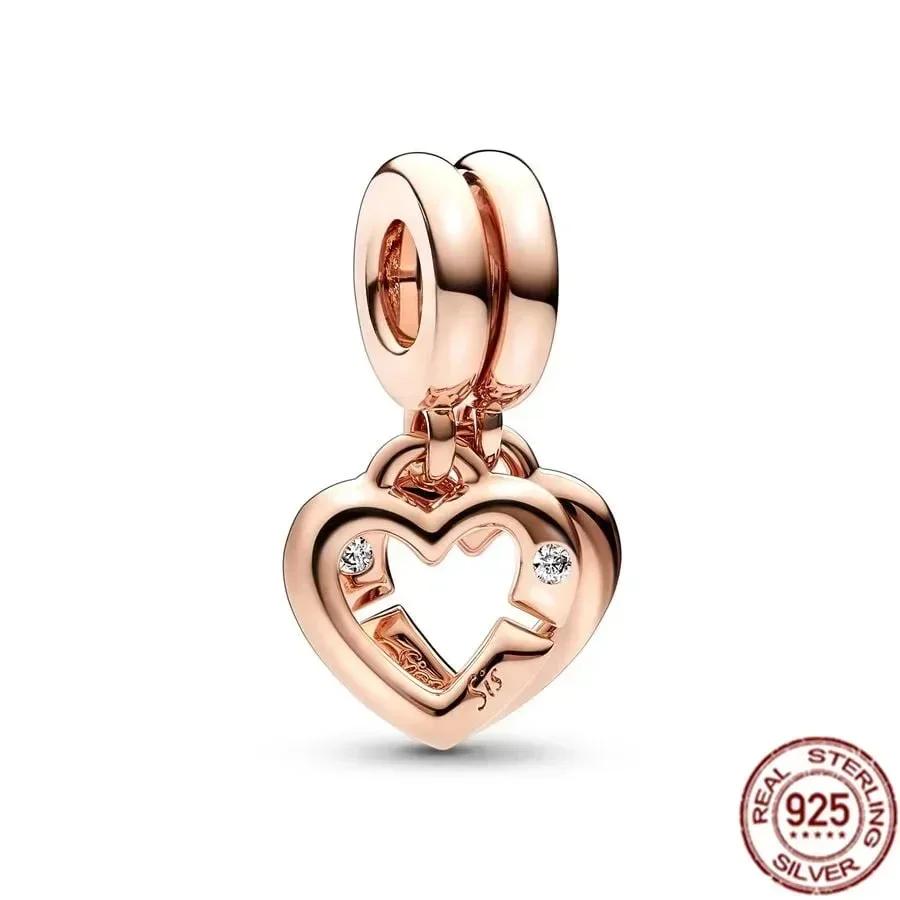 Fine Jewelry Rose Gold Family Tree Animal Mother Flower Original Copper Beads Charms For Necklace Diy Bracelet Women Gift