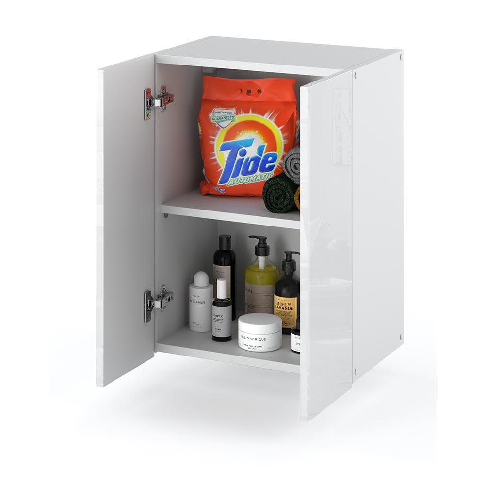 Wall-hung bathroom cabinet, glossy white, 40 cm, bathroom column, bathroom cabinet