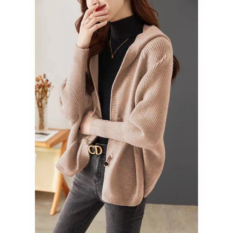 

Knitted cardigan autumn and winter new college style sweater women s hooded batman shirt lazy style temperament premium outer jacket average size верблюд