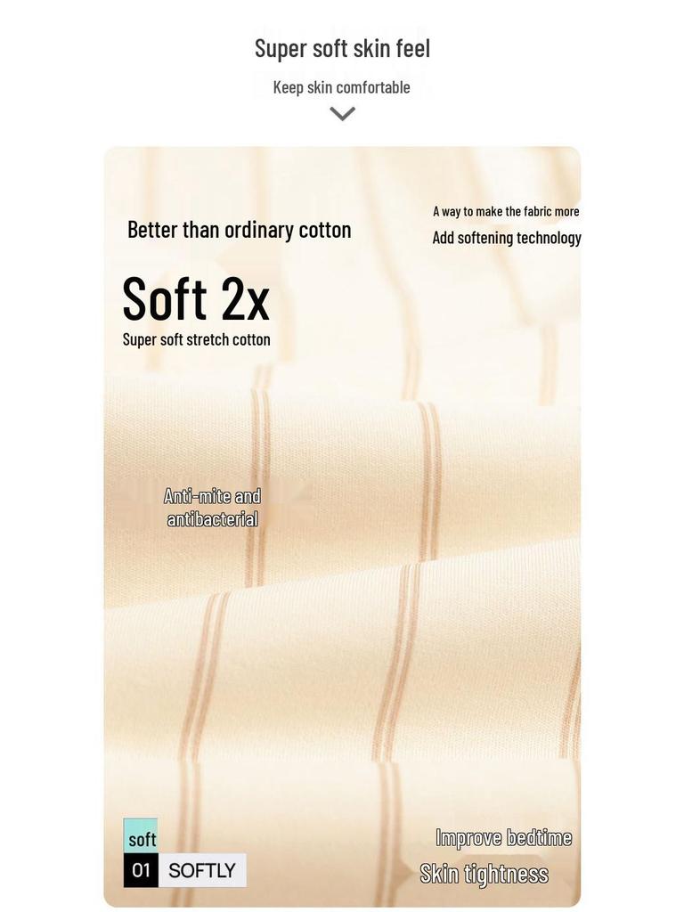 Piżama 7A Antibacterial Jesienno-Zimowa z Czystej Bawełny - Luźny Krój w Stylu Koreańskim dla Mężczyzn i Kobiet, Nadająca się do Noszenia na Zewnątrz