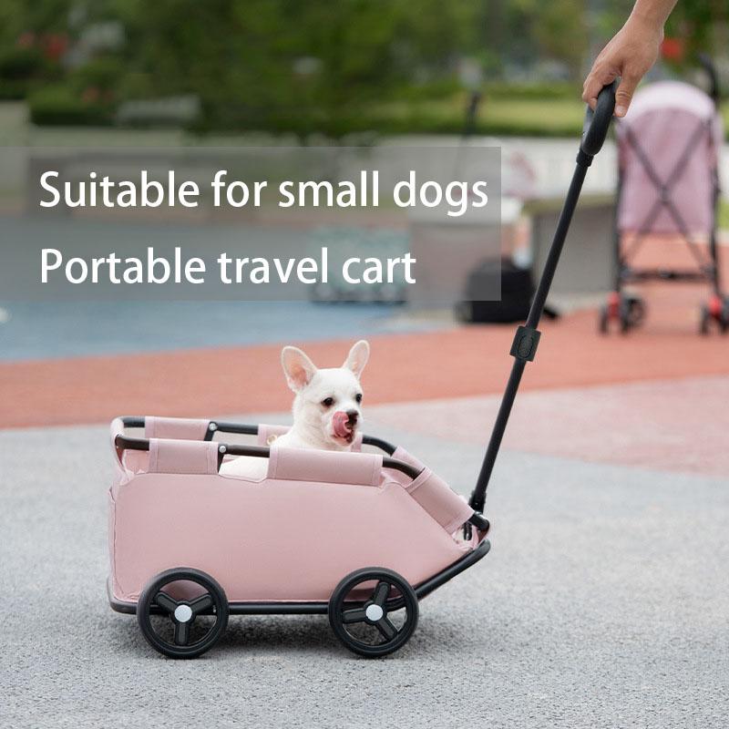 Small Dog Stroller Portable 360 ° Rotate Trolley Multifinonal Chihuahuas Pet Dog Carriers Supplies Folding Cart with Wheels