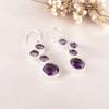 Orecchini Pendenti con Pietra di Ametista in Argento Sterling 925 Gioielli Regalo per la Mamma EE-161-6