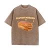 2026 Funny Bread Cat Gluten Morgen Graphic T Shirt Men Women Vintage Washed Black Unisex Casual Tee