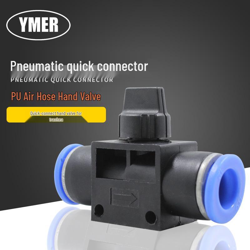 PE Pneumatic Hose Cut-Off Quick Connect Manual Regulating Valve HHVFF8