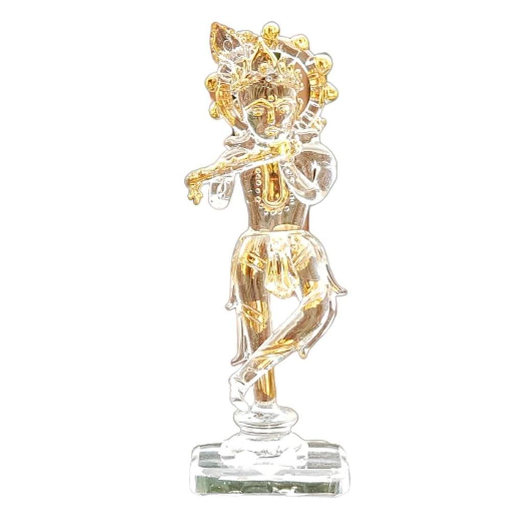 Krishna Kishan Murti Idol Statue Sculpture (5.25") | Crystal Glass