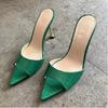 Snake Patterned Open Toed Pointed High-heeled Sandals, Women's Slim Heeled Sandals