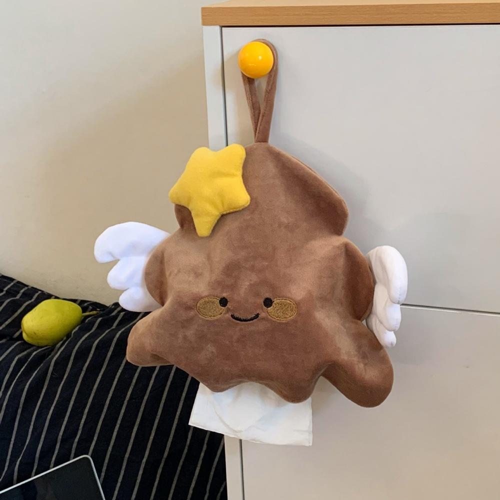 

Creative Angel Shaped Hanging Tissue Bag Plush Fabric Paper Box Pouch Tissue Holder Baby Wet Wipes Box Holder For Home Kitchen зірка