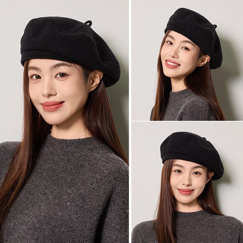 Beret wełniany damski jesienno-zimowy kapelusz malarza