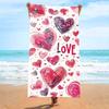 Pink Bowknot Printed Beach Towel Cute Coquette Aesthetic Polyester Bath Towel Quick Dry Sandproof Blanket for Girl Summer Travel