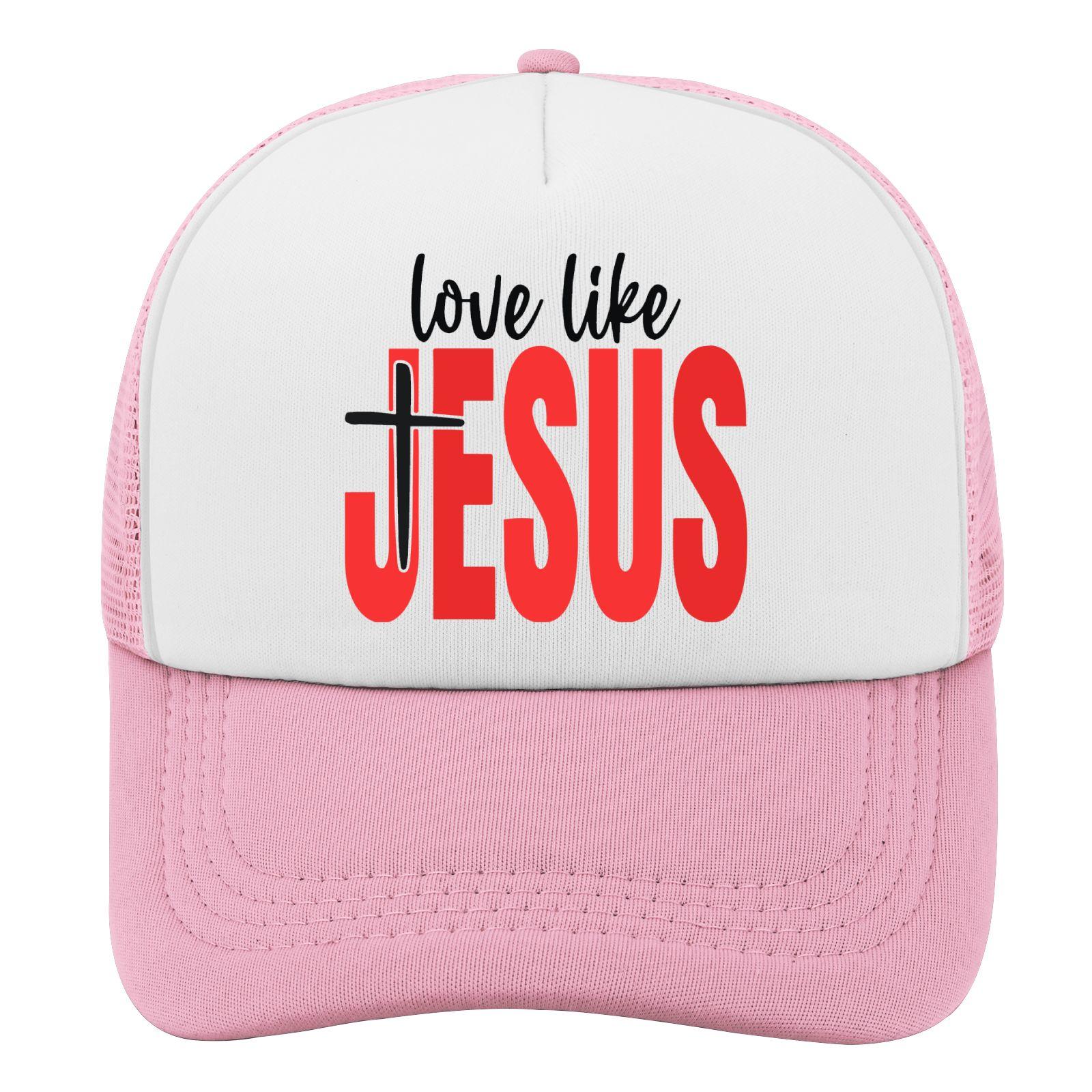 Love Like Jesus Trucker Hat Christian Faith Adjustable Baseball Cap Casual Unisex One Size