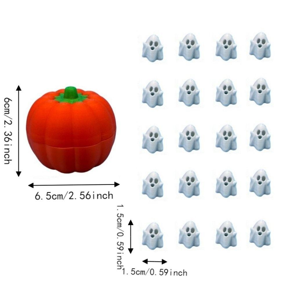 Plastic Pumpkin Ghost Figurines Cute Halloween Desktop Decor Halloween Pumpkin Bucket for Parties