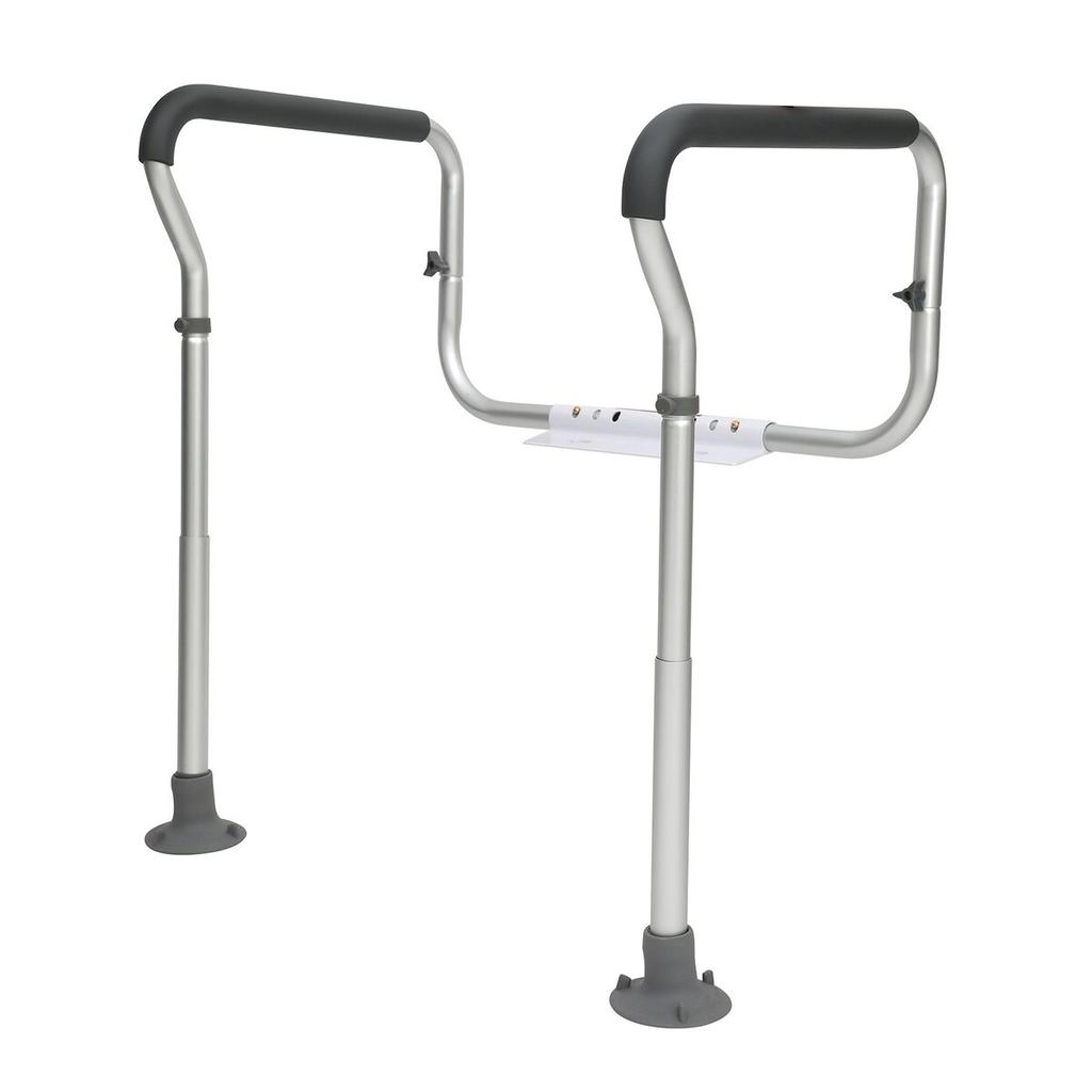 Toilet Safety Rail, Bathroom Toilet Seat Frame, Adjustable Width & Height Fit Most Toilets, Supports 300lbs, Toilet Handles Grab Bars with Padded