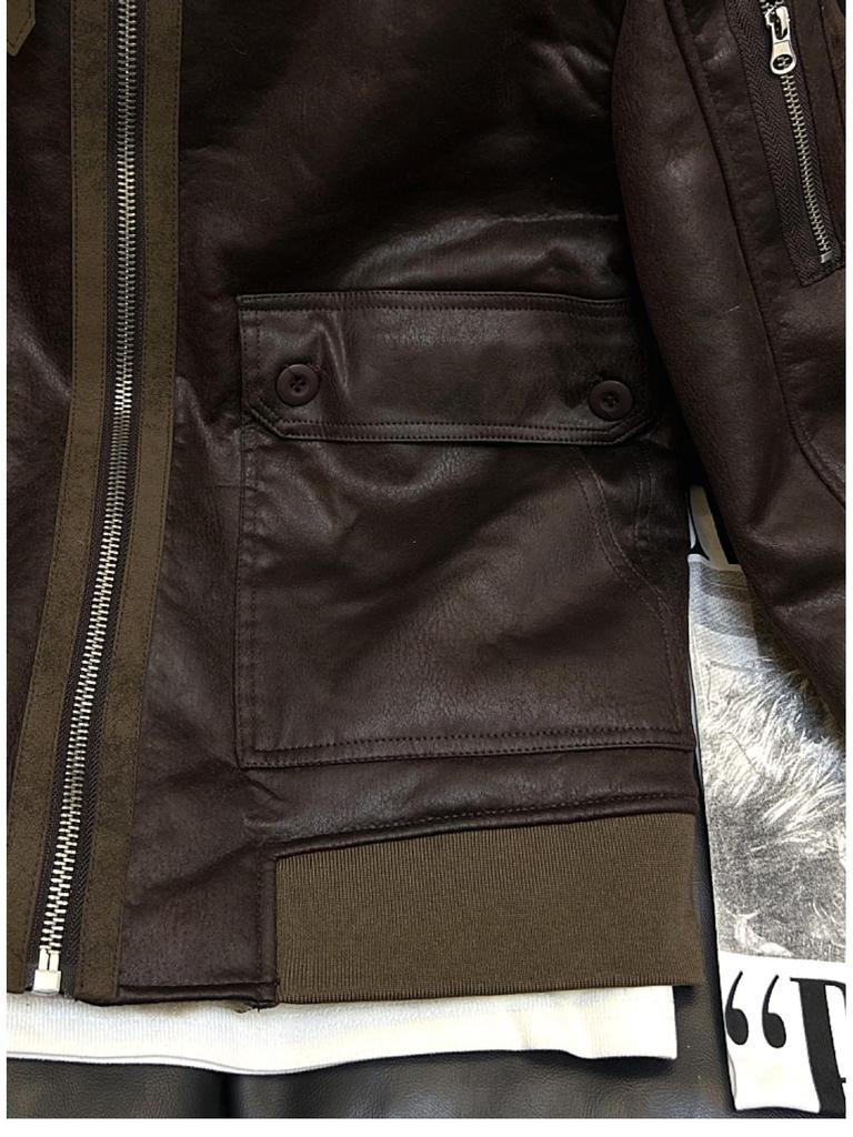 Men's Retro Suede Shearling Jacket - Trendy Warm Lapel Biker Style